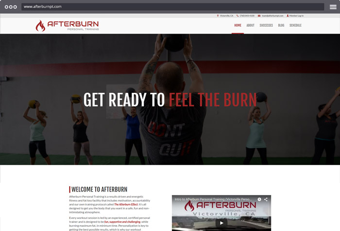 image of Afterburn website mockup by Tom Egan